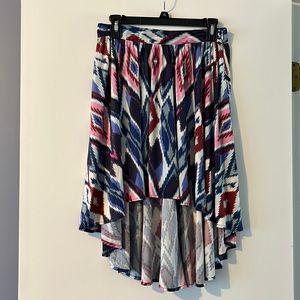 Forever 21 High Low Skirt - Medium - Multi-colored Geometric Design